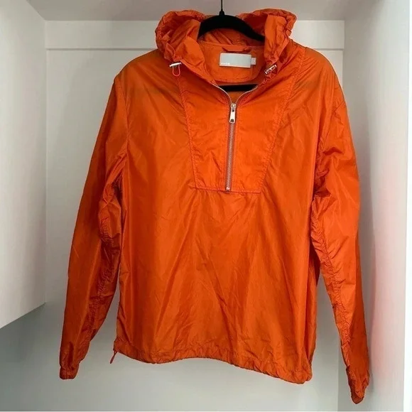 VINCE Orange Hooded Windbreaker Jacket SZ S - Picture 2 of 7